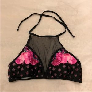 Halter mesh bikini top